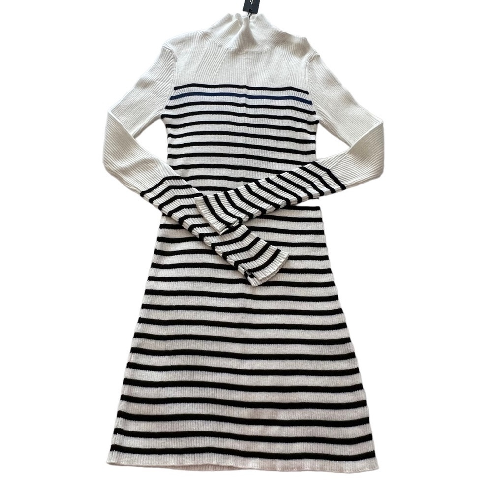 NWT Rag & Bone Kate Turtleneck Sweater  Dress Cashmere Blend Striped Long sleeve - Picture 7 of 16
